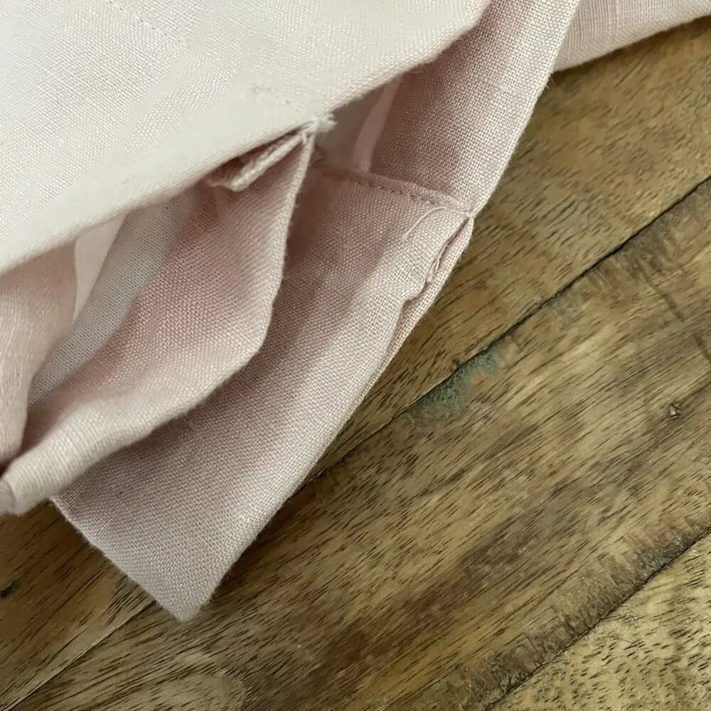 Pottery Barn Blush Pink Linen Curtain Panels (2) 50 in x 108 in Cotton Lined
